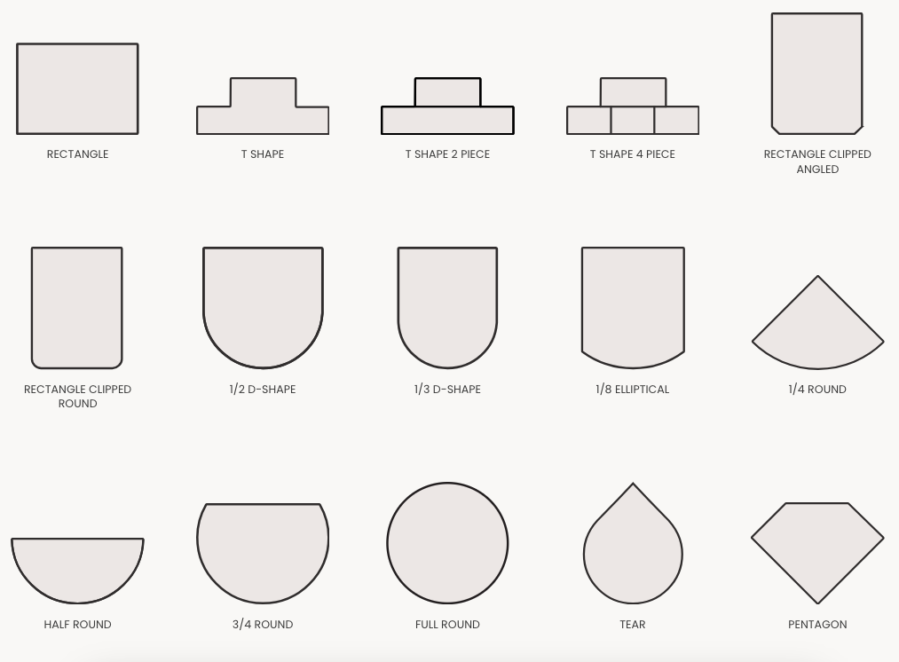 All Hearth Shape Options